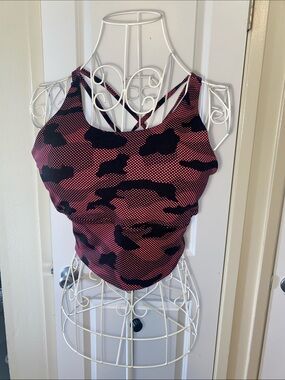 No Boundaries Burgundy & Black Strappy Sports Cami